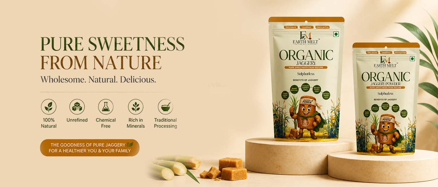Earth Melt Pure Natural Jaggery - Farm Direct from Uttar Pradesh